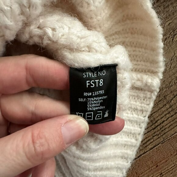 Pol Cream striped oversized chunky knit pullover sweater women's medium - Picture 5 of 7